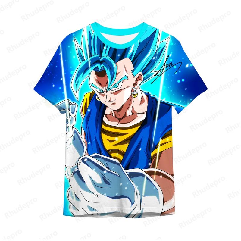 Футболка Мужская Мужская Детская Топы Dragon Ball Новые Футболки Мода Лето Хип-хоп Одежда Уличная Одежда Гоку Короткий Рукав Y2k