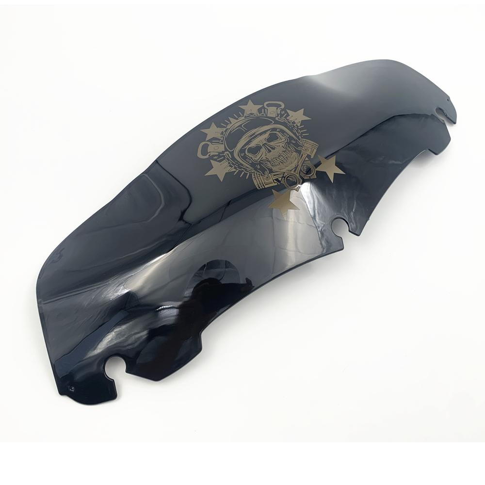 For Harley Touring Street Electra Glide Ultra FLHX 2014-2022 Motorcycle Black Skull 7" 9" Windshield Upper Fairing Wind Deflecto
