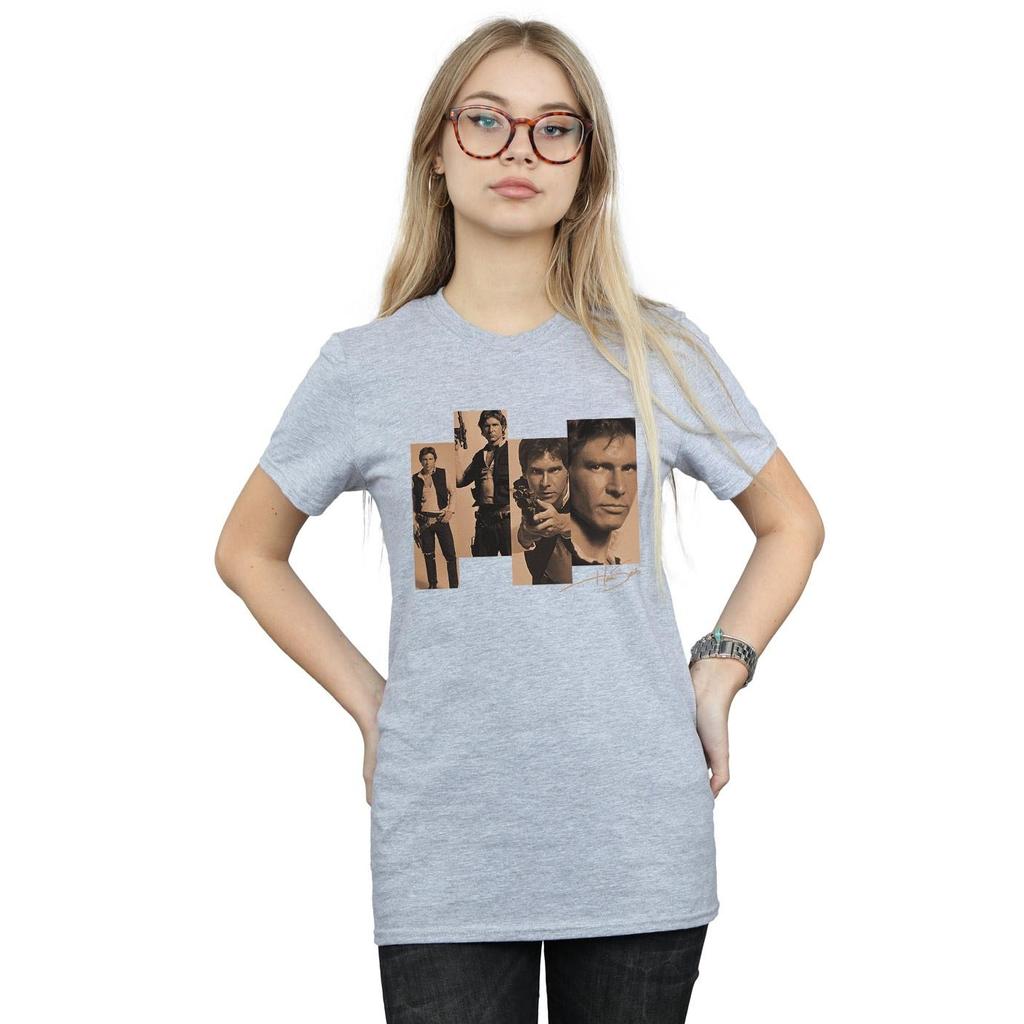 Star Wars Womens/Ladies Han Solo Photoshoot Cotton Boyfriend T-Shirt