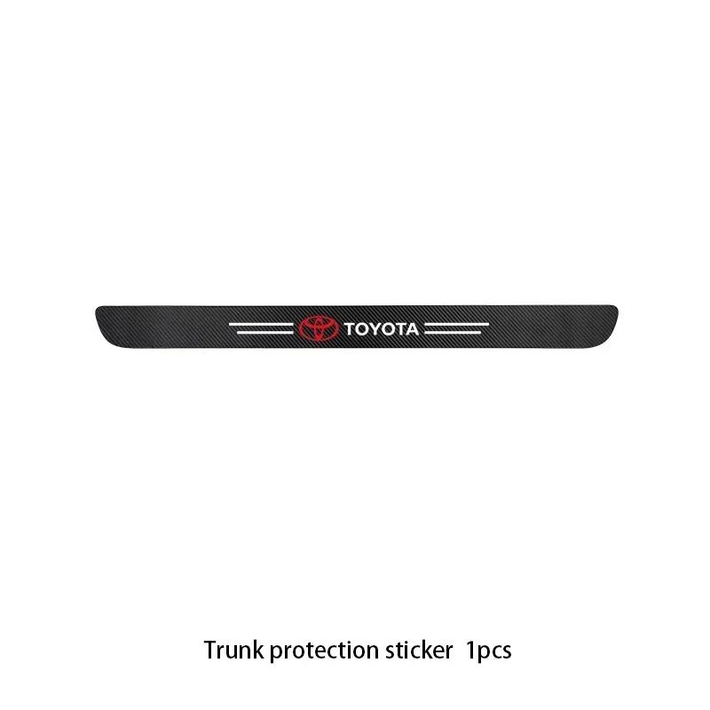 JPHT6 Car Logo Door Carbon Fiber Sill Protector Stickers for Toyota Yaris Corolla Auris Rav4 LandCruiser Vios LEVIN Camry Prado