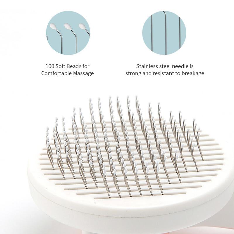 Самоочищающаяся щетка-пуходерка для собак и кошек удаляет подшерсток, спутывает волосы, массажирует расческу для домашних животных, улучшает кровообращение