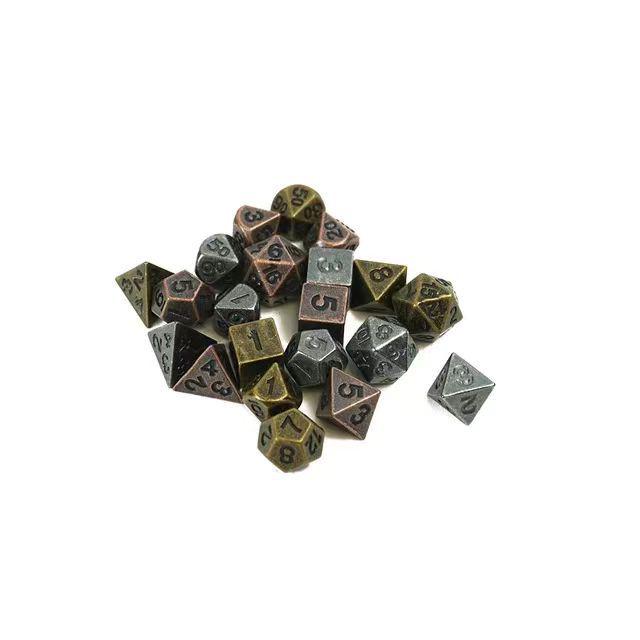 Металлический мини-набор кубиков 6 мм для Dungeons & Dragons – 7-компонентный полиэдральный набор для настольных игр