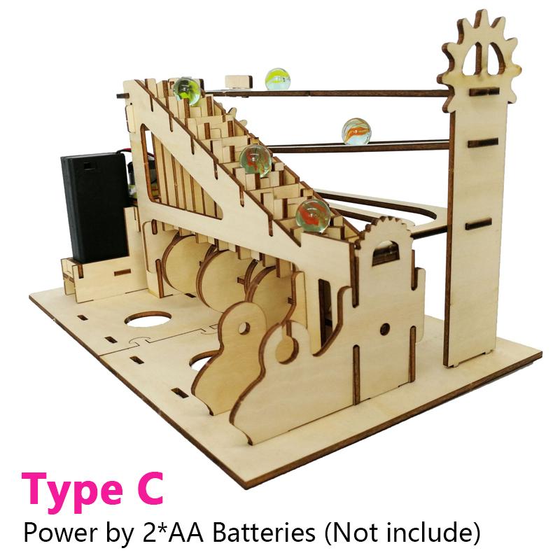 3D Деревянный Пазл Сделай Сам Сборка Механическая Мраморная Горка Модель с Шестернями Строительный Набор Паровые Научные Головоломки Обучающие Игрушки Подарок для Детей