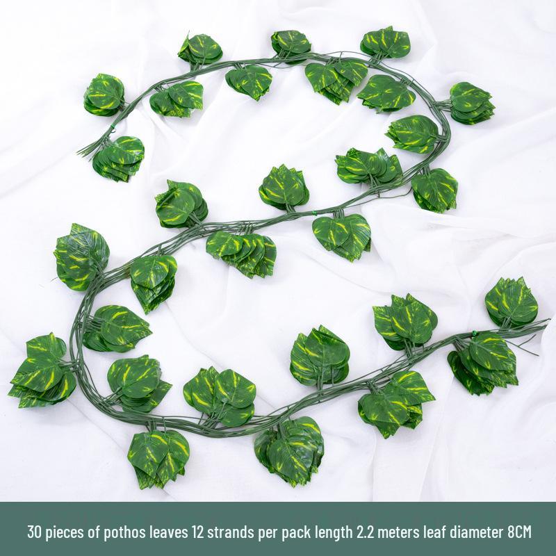 Rattan Artificial Grape Leaf Vine - Green Plant Decor Strips for Landscaping