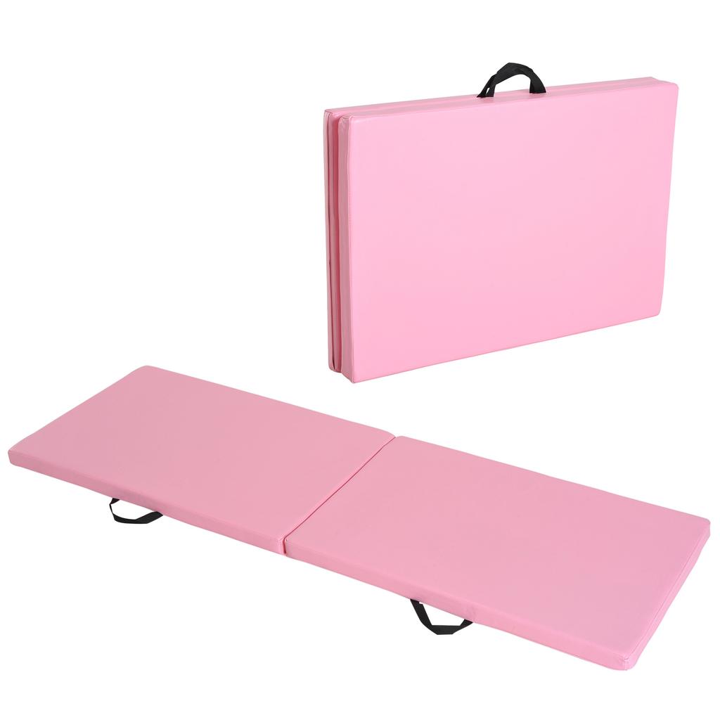 Foldable Gymnastics Mat, 5cm Thick, 180x60cm, Pink