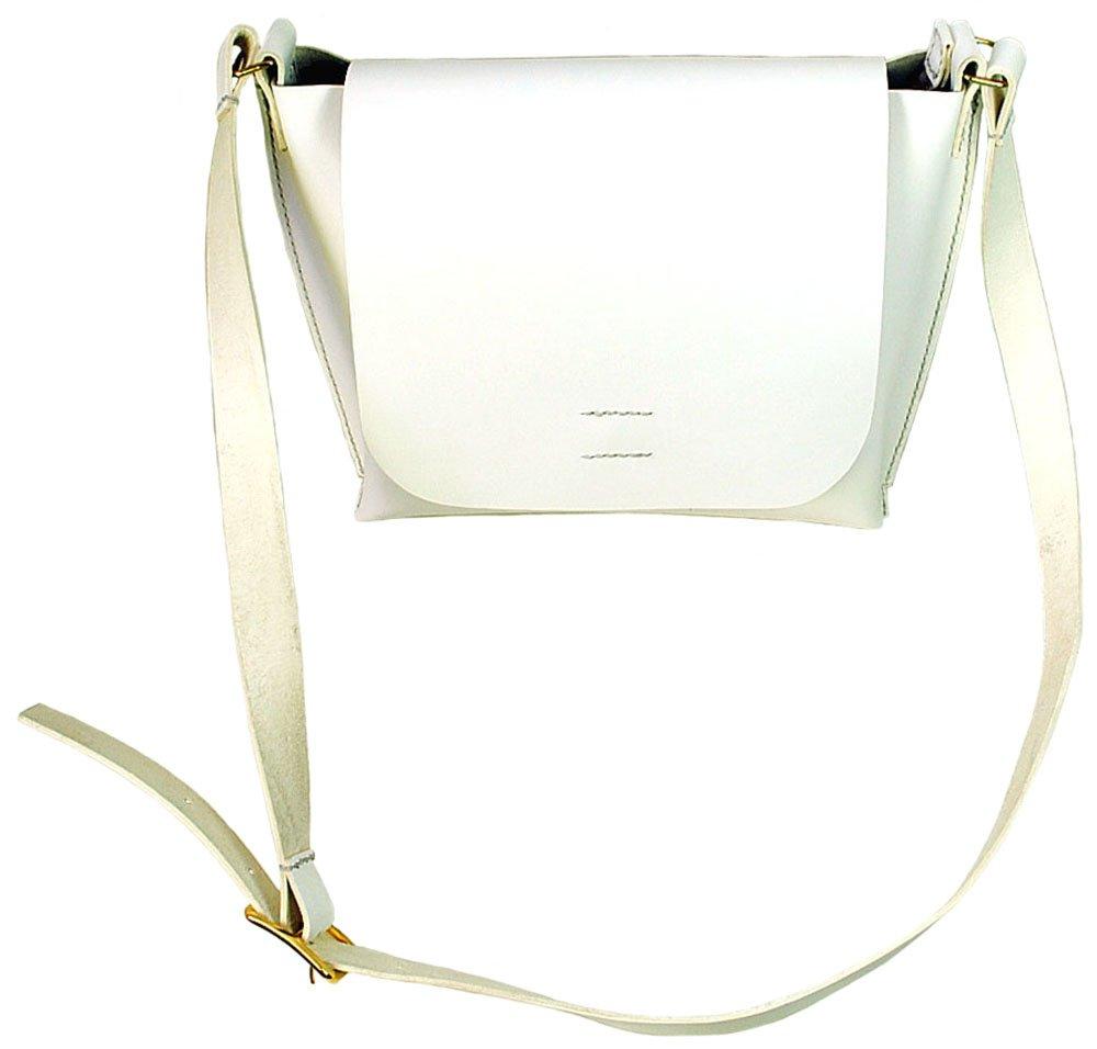 Zenith Genuine Leather Hand-Stitched Shoulder Bag for Men and Women, B-0139 (White)