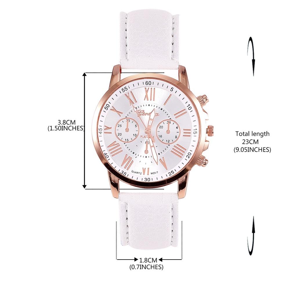 Женские кварцевые часы на кожаном ремешке