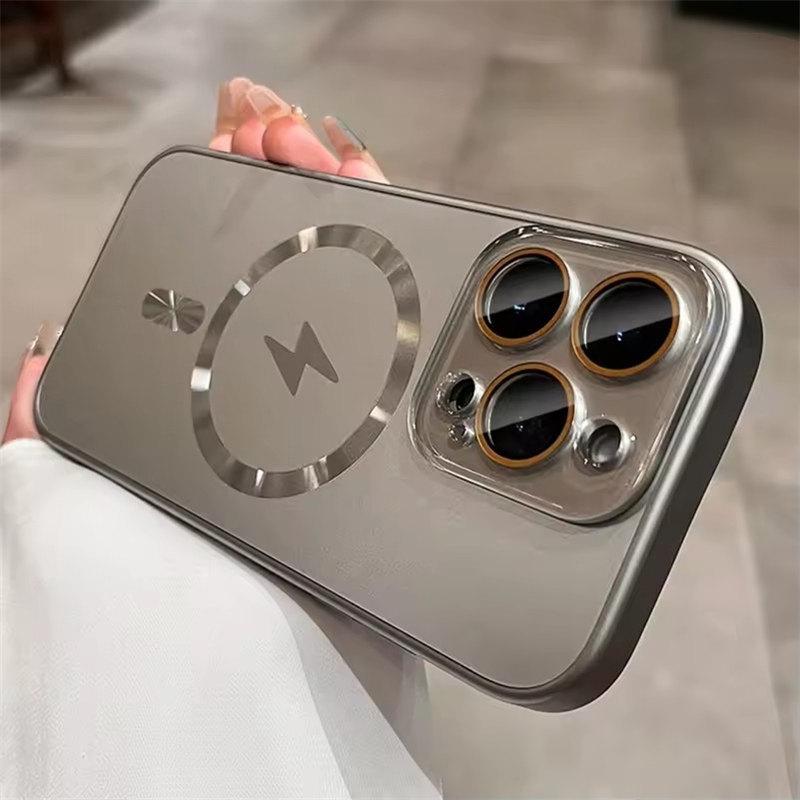 Для Magsafe Lightning AG Матовый чехол для iPhone 16 15 14 Plus 13 12 Pro Max 11 Защитная крышка для камеры Магнитный беспроводной зарядный чехол