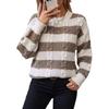 Пуловер Полосатый свитер Женский Осень и Зима Новый Ретро Свободный Круглый вырез Косы Европейский и Американский Трикотажный свитер Топ