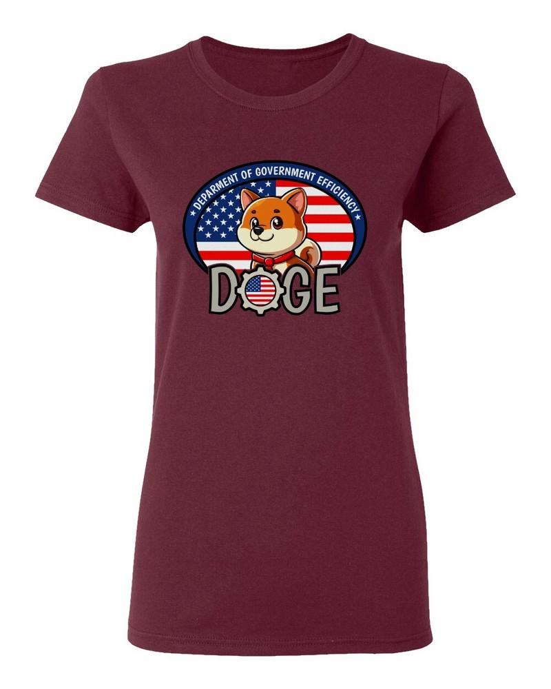 Trump Dept. of Government Efficiency DOGE USA Flag Ladies' Crewneck T-Shirt Unisex T-Shirt