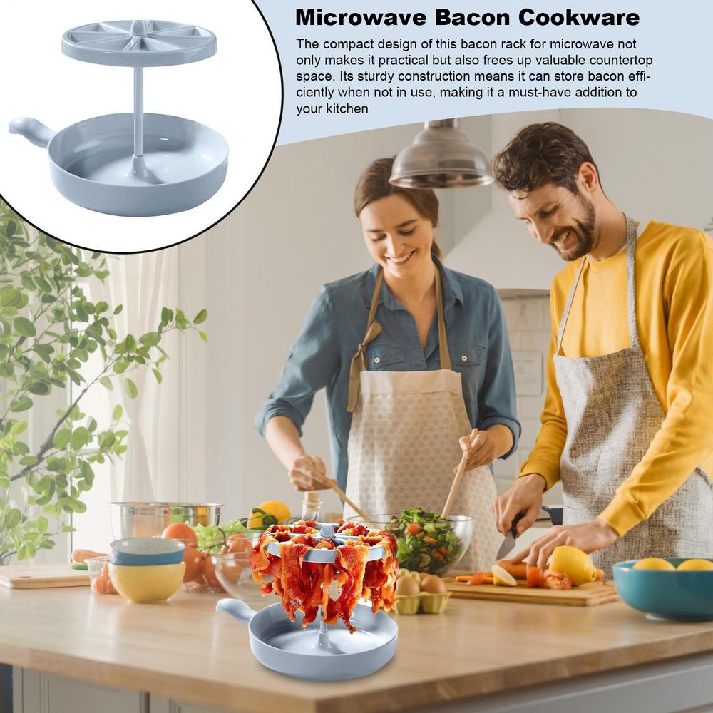 Microwave Bacon Cooker Microwave Bacon Dish Tray Bacon Grease Catcher Meal Prep tool Kitchen Dorm Gadget Meal Prep Tool