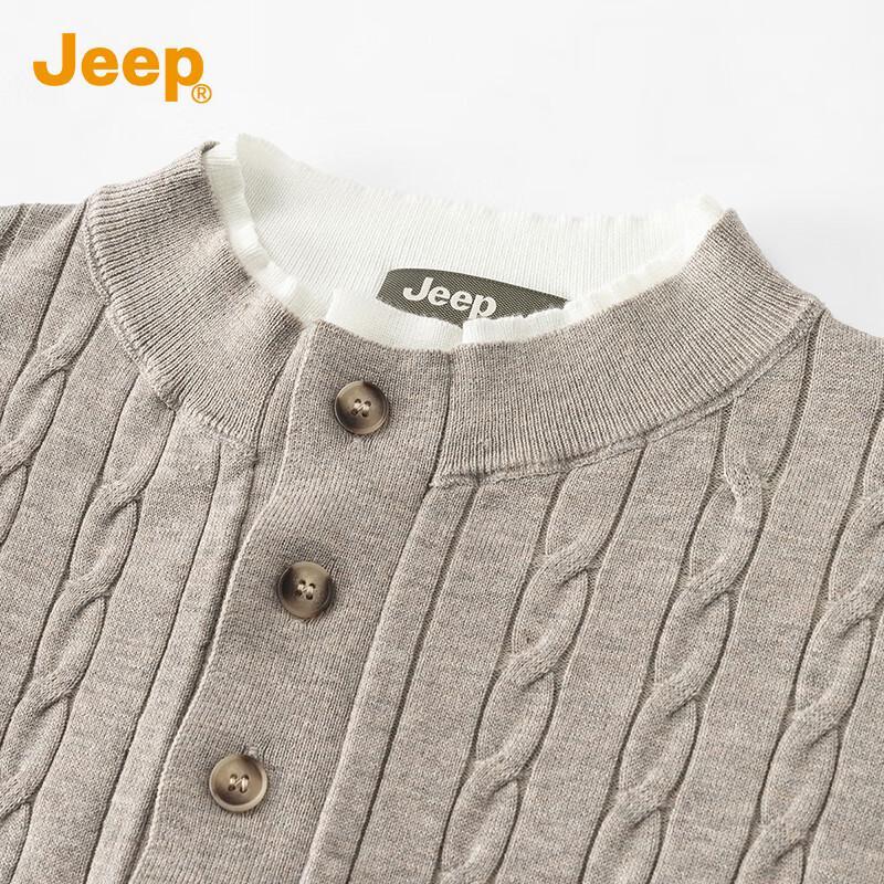 Jeep Мужской свитер с круглым вырезом и имитацией многослойности