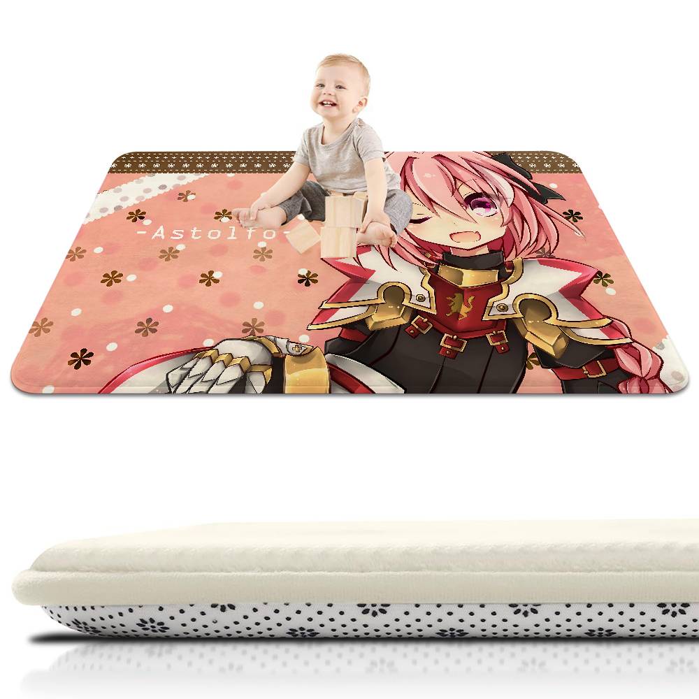 Astolfo Anime Girl Floor Mat Printed Flannel , Suitable For Bathrooms, Kitchens, Entrances, And Other Decorate Home