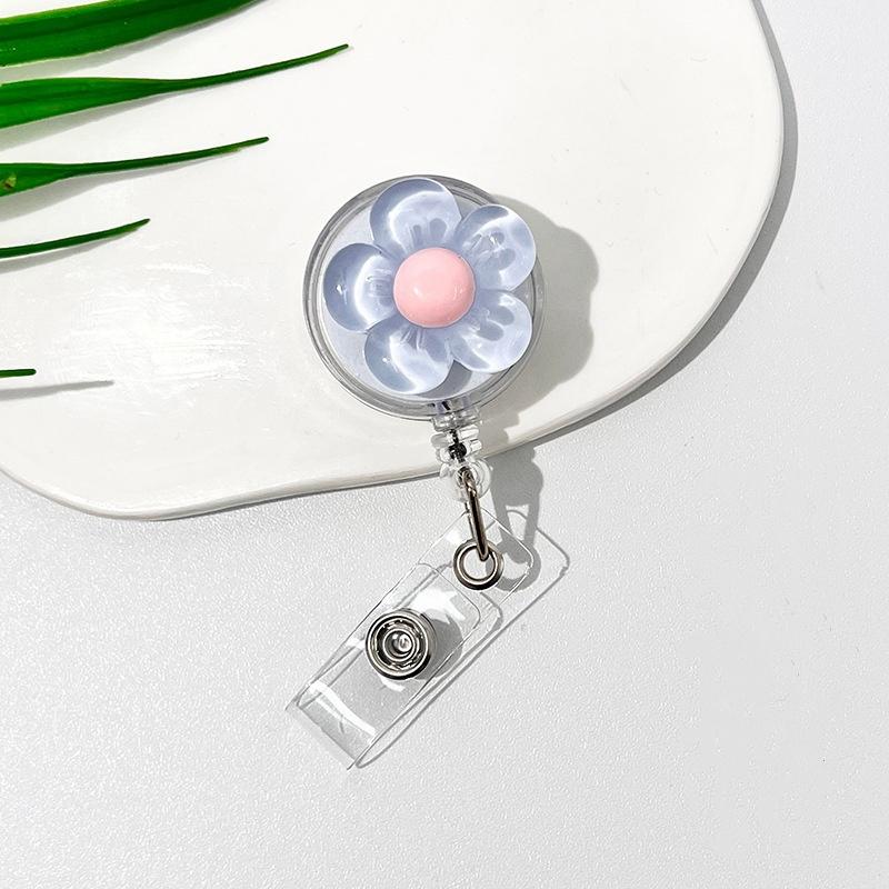 Прозрачные Retractable Держатели для бейджей с цветами Для врача Медсестры Работника Студента Держатель для ID-карты с именем Брелоки Ремешок