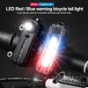 C-type Rechargeable Bicycle Tail Lamp Led Portable Flashlight Waterproof Emergency Torch Flashlamp Cycling Running Riding Hiking