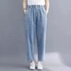 Women Plus Size Jeans Pants High Waist Loose Denim Female Elastic Waist Spring Basic Pockets Trousers