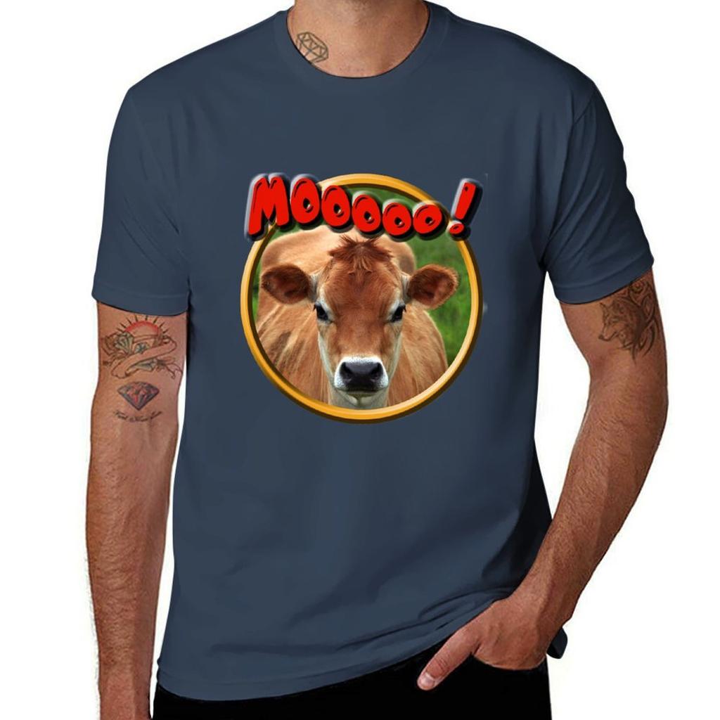 Jersey Cow TShirt Basic Simple Casual Short Sleeve Tee TShirt