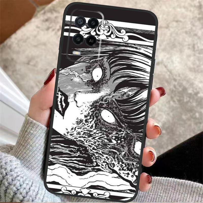 Horror Manga Style Case For Oppo A40 A16 A76 A96 A60 A98 A58 A78 A18 A38 A80 A77 A57 A17 A74 A54 A94 A15 A5 Pro