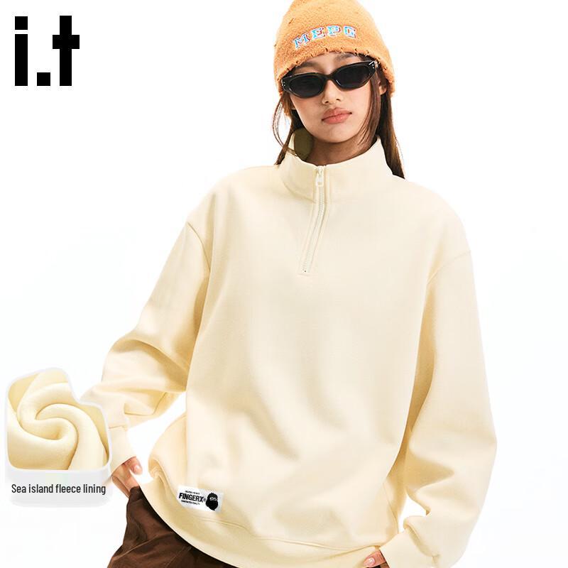 Fingercroxx IT Men's Fleece-Lined Stand-Collar Half-Zip Sweatshirt