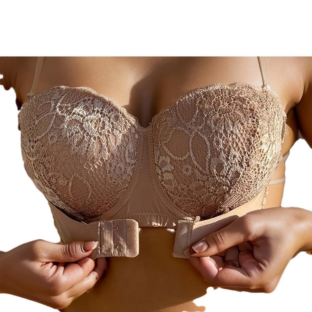 Вышитое кружево Невидимый бюстгальтер с боковыми крыльями для поддержки боковой груди и сбора Свадебные платья Специальный Топ-труба с красивой спиной против просвечивания