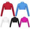 Little Big Girls Long Sleeve Mock Neck Ballet Gymnastic Crop Top Athletic T-Shirt Top Yoga Cheer Leading Dancewear