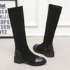 Footwear Sock Middle Heel Women's Boots Elastic Shoes For Woman New In Boot Pu Waterproof Young On Sale Offer Chic And Elegant