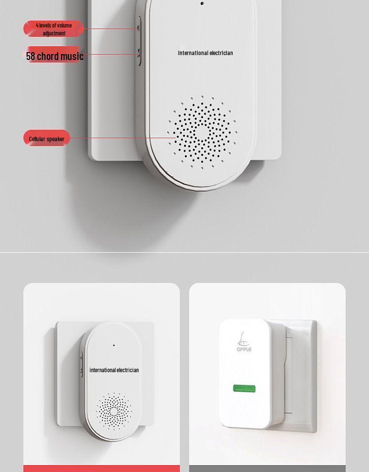 Черный беспроводной дверной звонок с пультом дистанционного управления, большой дальности, без сверления, система «один к двум» для дома