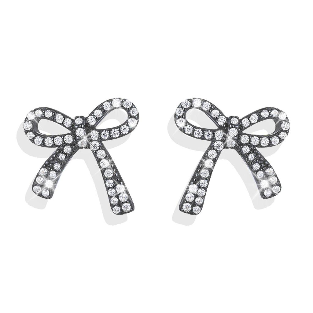 S925 Exquisite Full Diamond Cross Earrings - Simple, Luxurious Silver Needle for Women