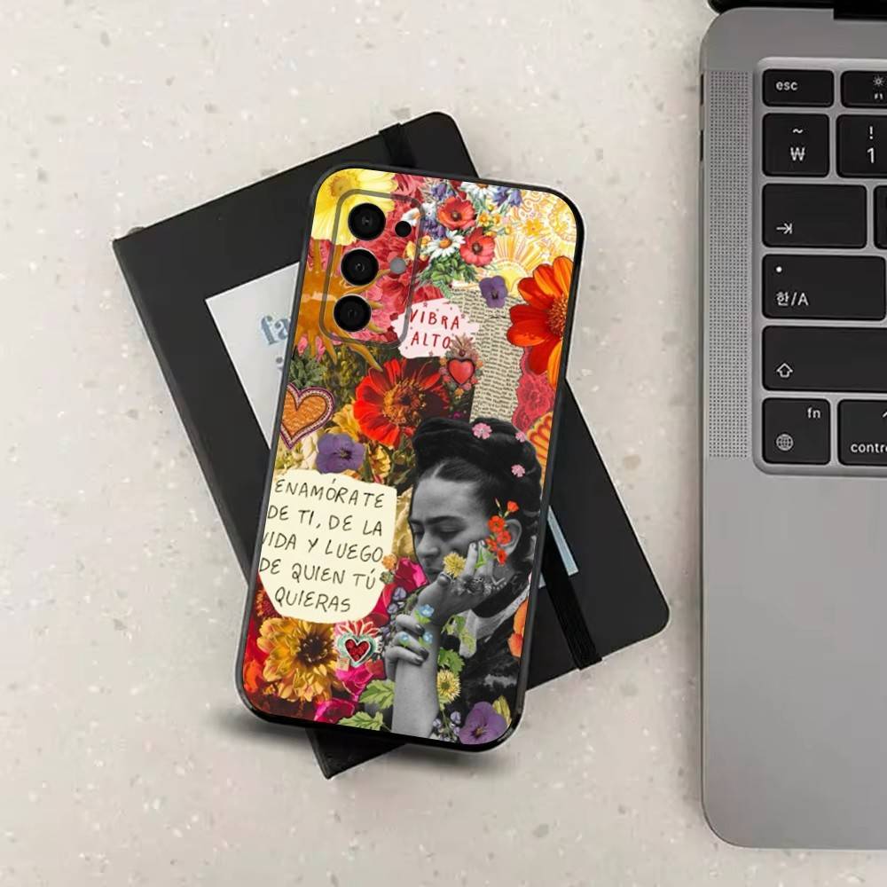 F-FridAS K-KaHlo-ES Художник Для Samsung Galaxy A53,31,52,72,41,22,73,32,71,Note,J7,8,9,5G Мягкий Черный Силиконовый Чехол для Телефона