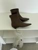 Temperament Square Head Short Martin Boots Versatile Fashion Skinny Slope Middle Heel Versatile Elastic Skinny Boots Women