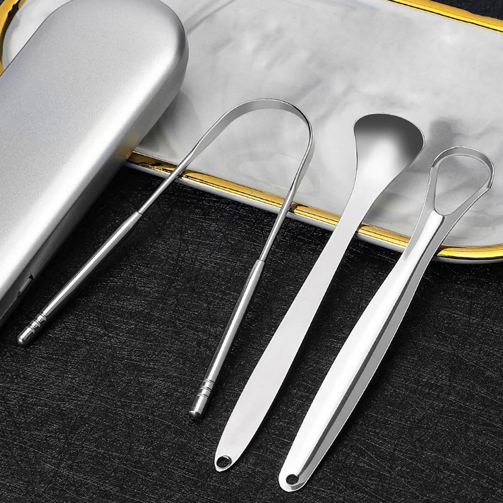 Очиститель покрытия для полости рта, скребок для языка, 3 шт., скребок для языка для взрослых и детей, металл медицинского класса