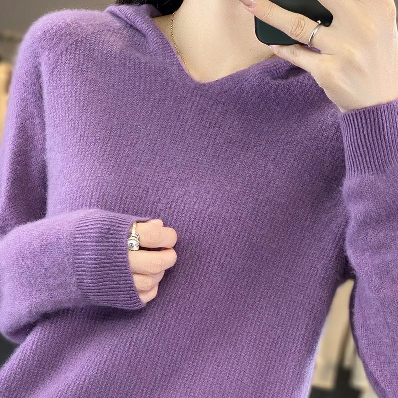 Женский кашемировый свитер Qinghe cashmere 30% кашемир 70% шерсть Женский осенне-зимний кашемировый свитер мягкий и теплый