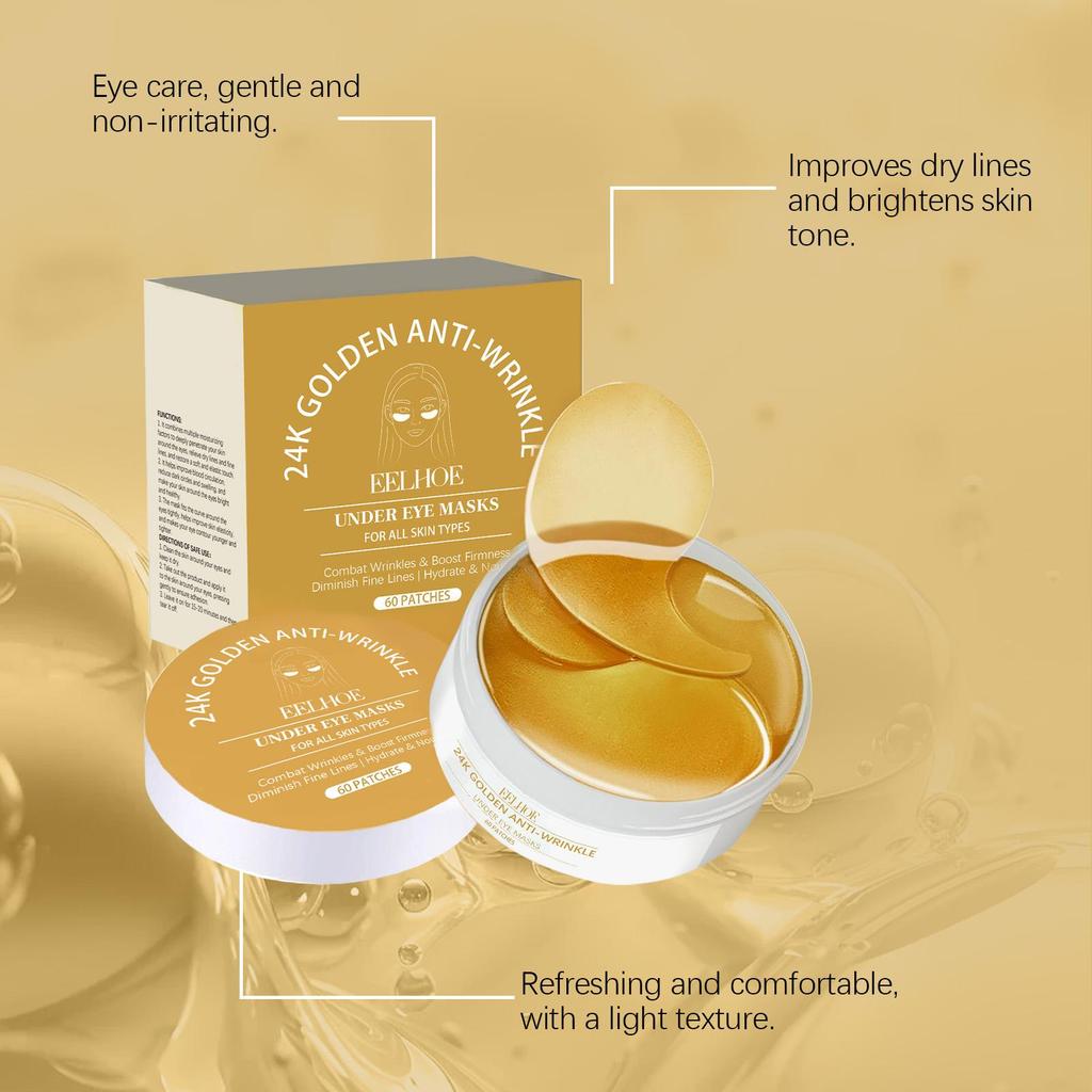 Eelhoe Golden Eye Moisturizing Mask Removing Darkening Relieve Dry Fatigue Fade Fine Lines Soothing Red Puffiness Eye Care Masks