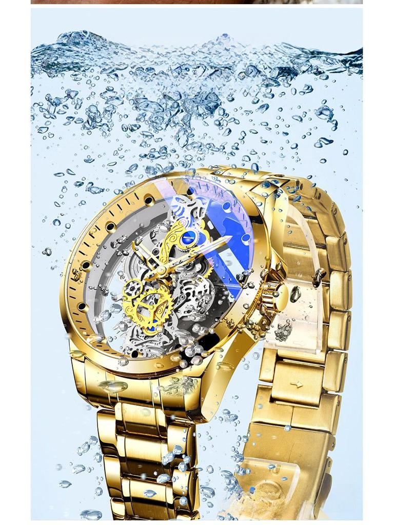 Men's Double-Sided Luminous Automatic Watch - Waterproof & Non-Mechanical