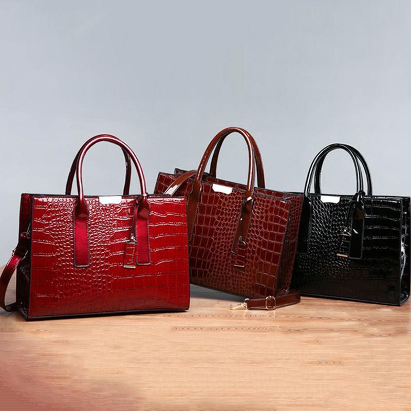 Роскошная женская сумка из искусственной кожи с тиснением под аллигатора