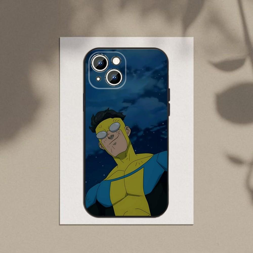 I-Invincible-Мультяшный Чехол для Телефона Чехол для Apple iPhone 15,14,13,12,11,XS,XR,X,8,7,Pro,Max,Plus,mini Силиконовый Черный Чехол