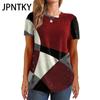 JPNTKY Women's Fashion Casual Summer Spring Short Sleeve O-Neck Blouses & Shirts