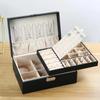 Locking Jewelry Organizer PU Leather Jewelry Box Multi-Layer Large Capacity Storage Boxes
