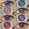 1 пара цветных контактных линз для глаз, синие глаза, аниме, косплей линзы, фиолетовые цветные линзы, розовые Y2k цветные линзы, красные линзы