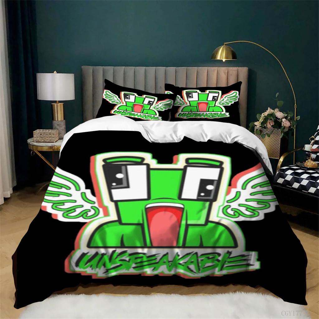 Game Duvet Cover Set Unspeak_able Comforter Set Ultra Cozy Lightweight Quilt Cover 3 Pieces All Season Bedding Set