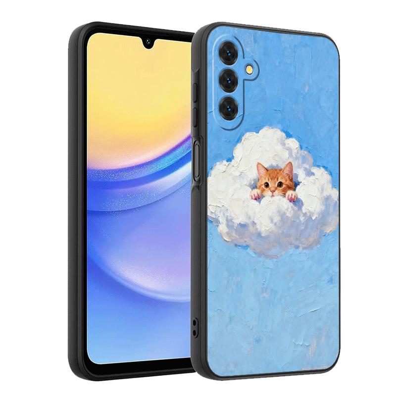 Кошка Милый Котёнок Мультяшный Мягкий Чехол для Телефона для Samsung A17 A37 A57 A16 A26 A36 A56 A15 A25 A35 A55 A14 A24 A34 A54 A13 A23 A33 A53