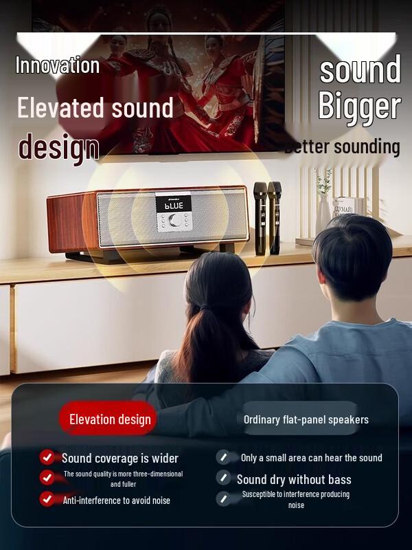 Домашняя аудиосистема SANSUI T76 для KTV с двумя микрофонами, штекер CN (адаптер в комплекте)