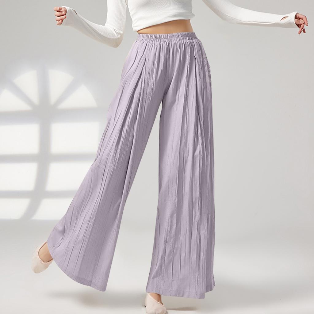 Женские свободные повседневные пляжные брюки с высокой талией и широкими штанинами