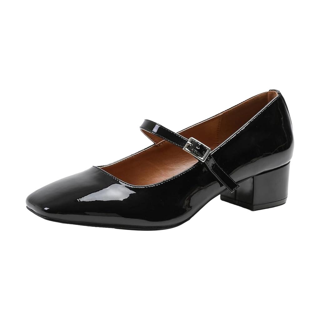 Where's That From Womens/Ladies Oslo Single Strap Square Toe Low Block Heel Court Shoes