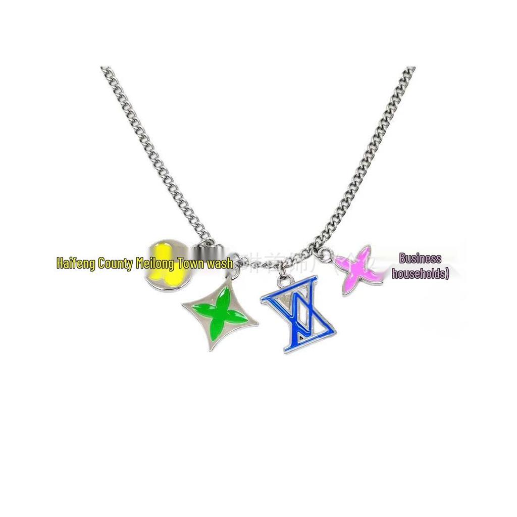 Классический бирюзовый кулон-ожерелье Ослика: Модная Унисекс Цепочка на Ключицы для Пар