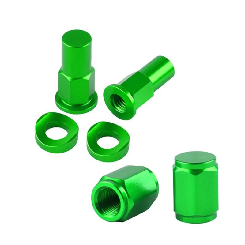 Motorcycle Universal Aluminium Tire Valves Stem Lock Nut Caps Spacer Kits