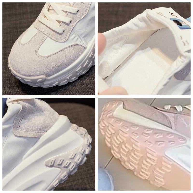 Fujin 7 см джинсовая ткань, замша, натуральная кожа, платформа на танкетке, удобные ботинки на плоской подошве, дышащие женские массивные кроссовки, летняя обувь