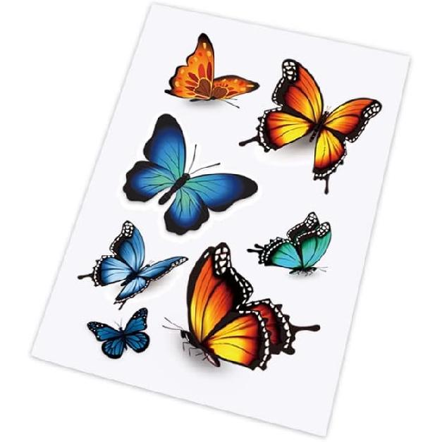 Butterfly Vinyl Car Stickers, Butterflies ect Scratch Cover Waterproof Bumper Decals for Automotive, Motorcycle, Helmet, Luggage, Window, Wall, Home