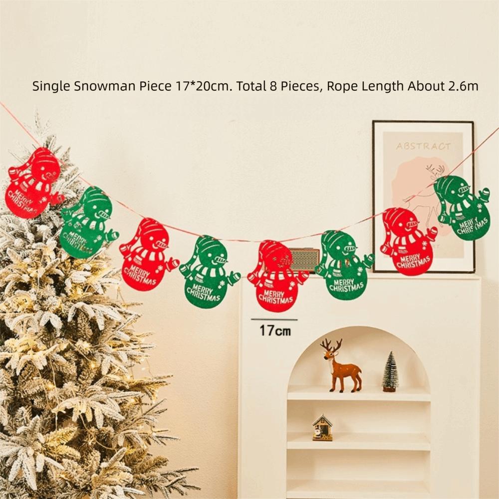 Товары для вечеринки Баннер Рождественский из фетра Дизайн с лосем Дизайн Санты Рождественский флажок-гирлянда Красное Зеленое Подвесное украшение Баннер для вечеринки Семейная вечеринка