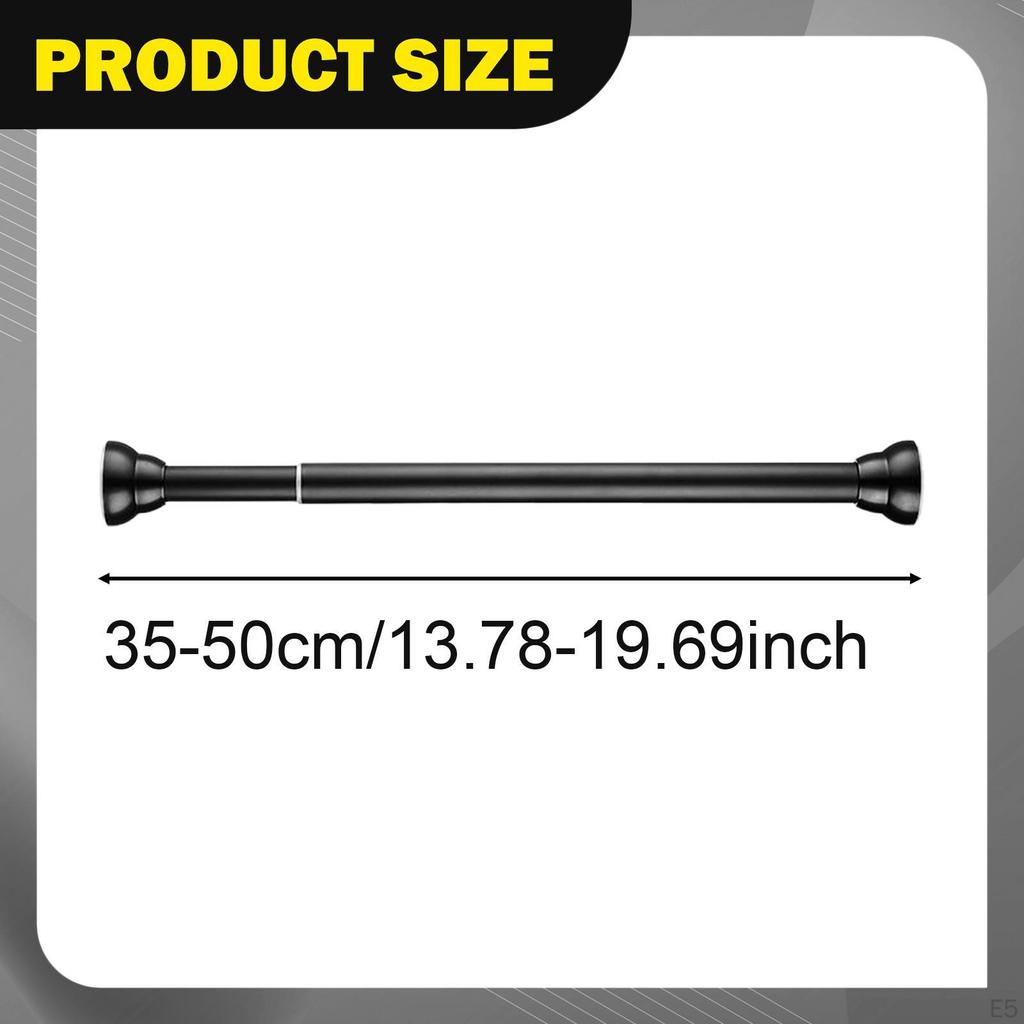 Telescopic Clothing Rod Adjustable Closet Hanger No Drill Curtain Pole Hanging